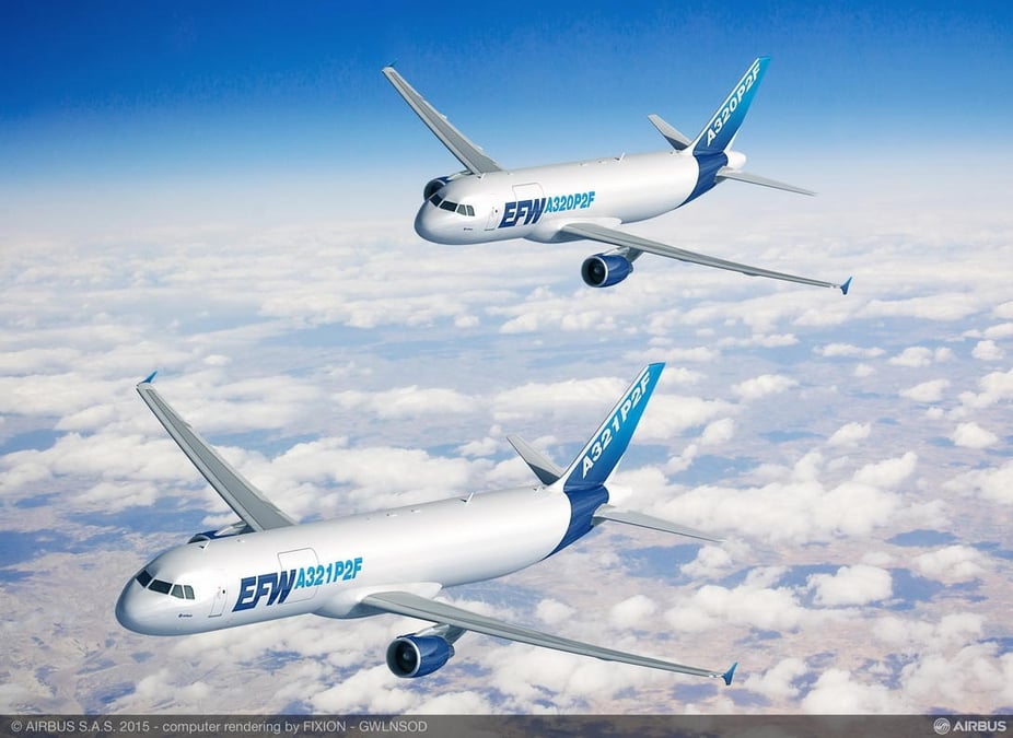 Premiers contrats de reconversion d'Airbus A320/A321 en avions cargos pour EFW.