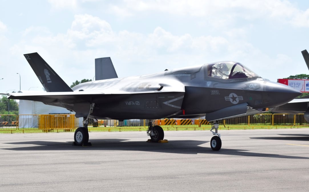 Le F-35B est présenté au Singapore Air Show 2018.