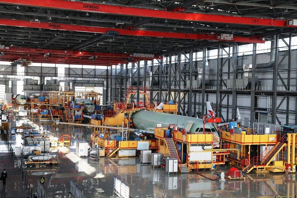 A320 final assembly line in Tianjin.