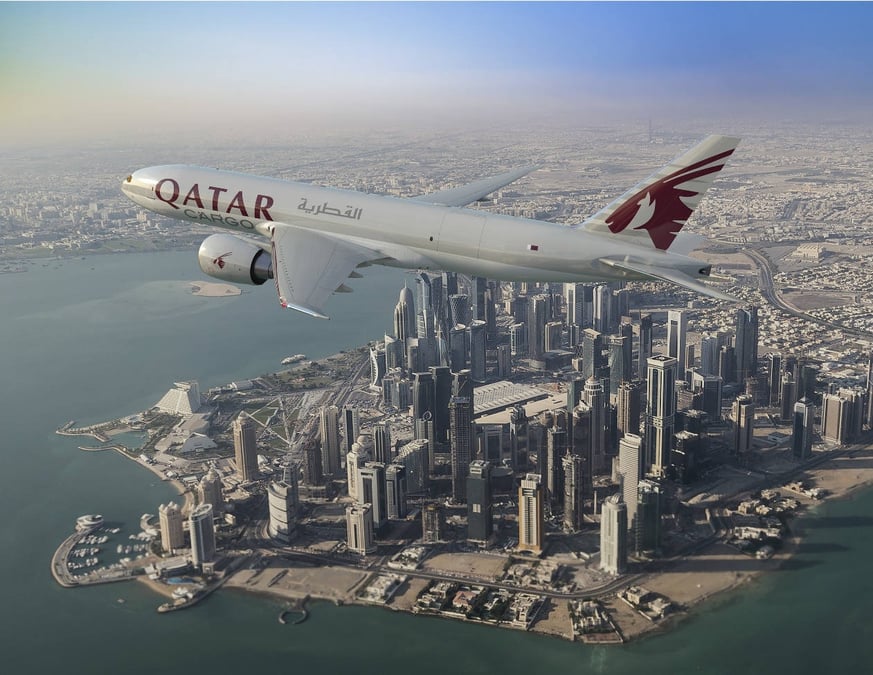 Qatar Airways Cargo 777 Freighter.