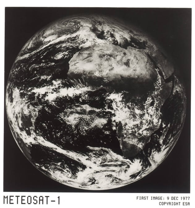 Première image de Meteosat 1, le 9 décembre 1977