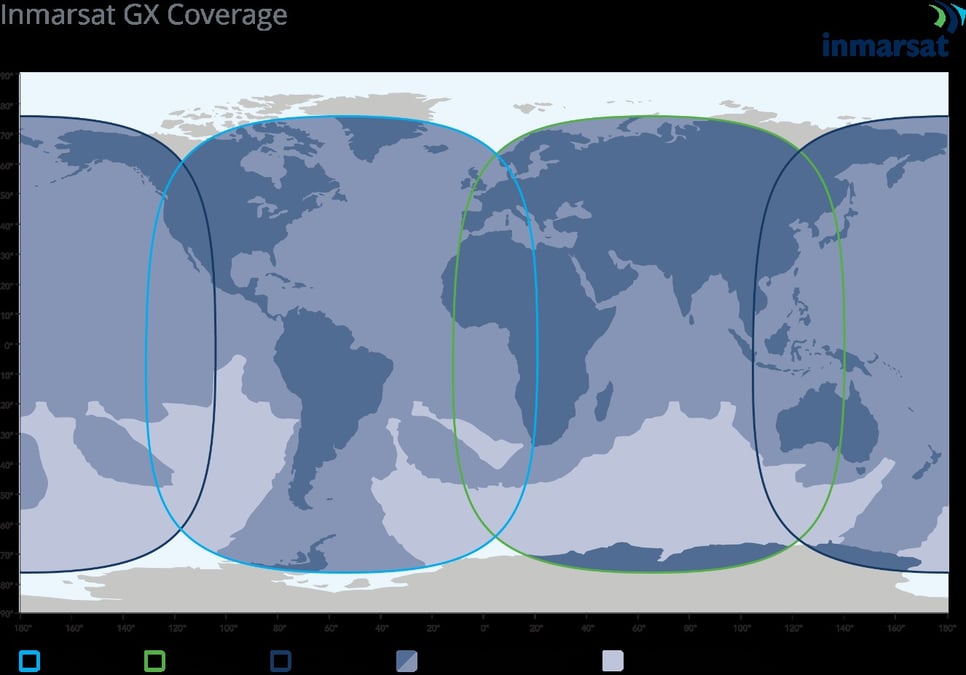 Etendue de la couverture du réseau Global Xpress