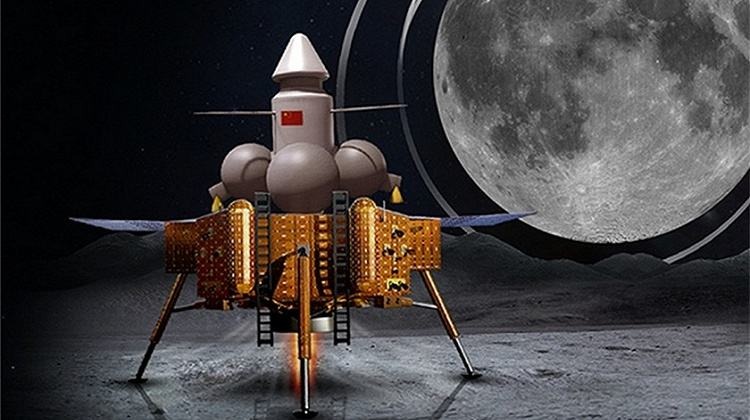 Vue d’artiste d’un atterrisseur lunaire chinois