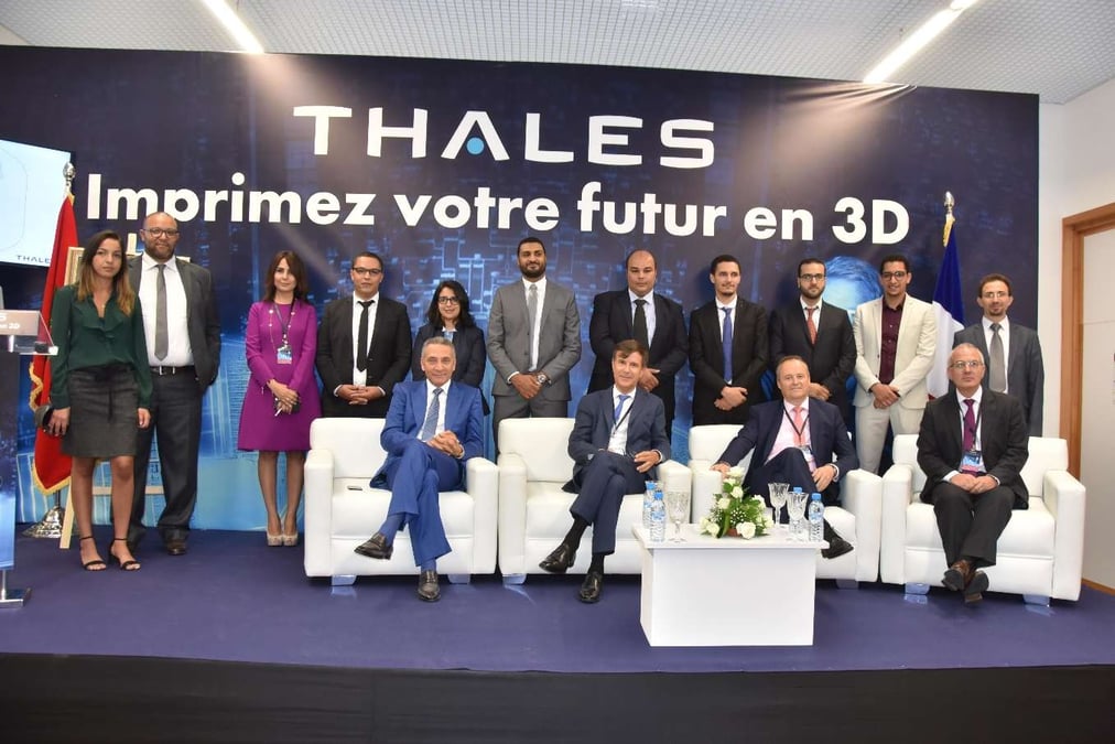 Thales a inauguré son usine 3D en présence du ministre marocain de l'industrie, M Moulay Hafid Elalamy, et du président du GIMAS (groupement des industries marocaines aéronautiques et spatiales).