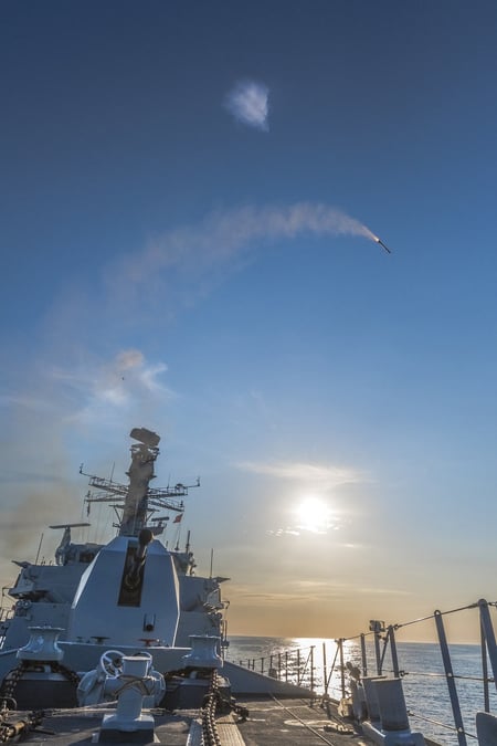 Les premiers tirs du système Sea Ceptor ont été menés depuis la frégate HMS Argyll de la Royal Navy.