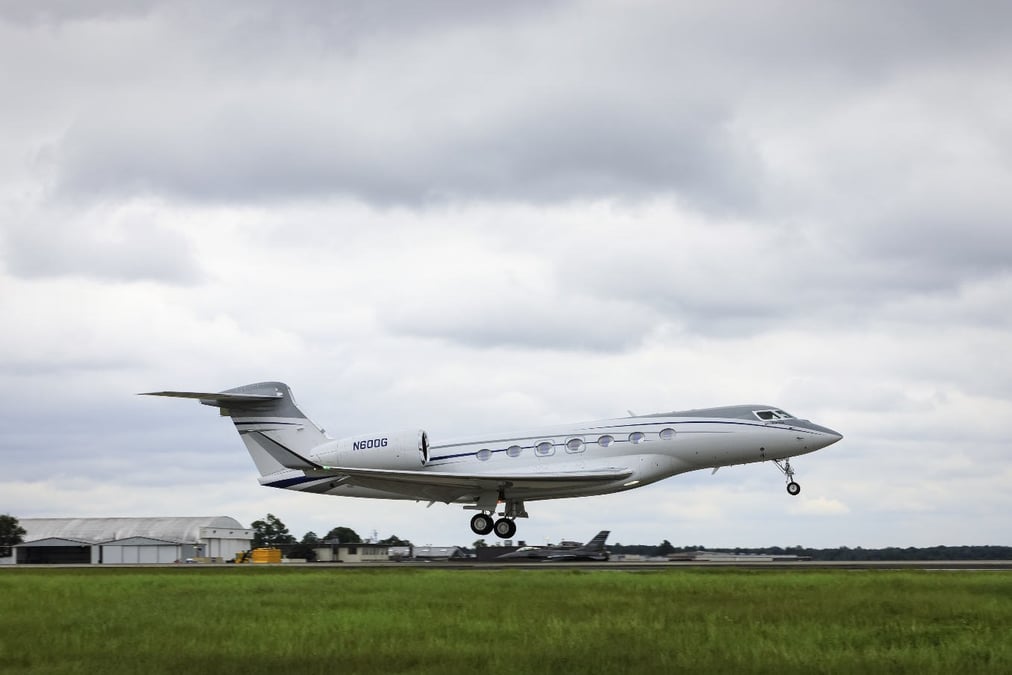 N600G, le cinquième Gulfstream G600 employé pour les essais en vol, a décollé pour la première fois le 29 août 2017.
