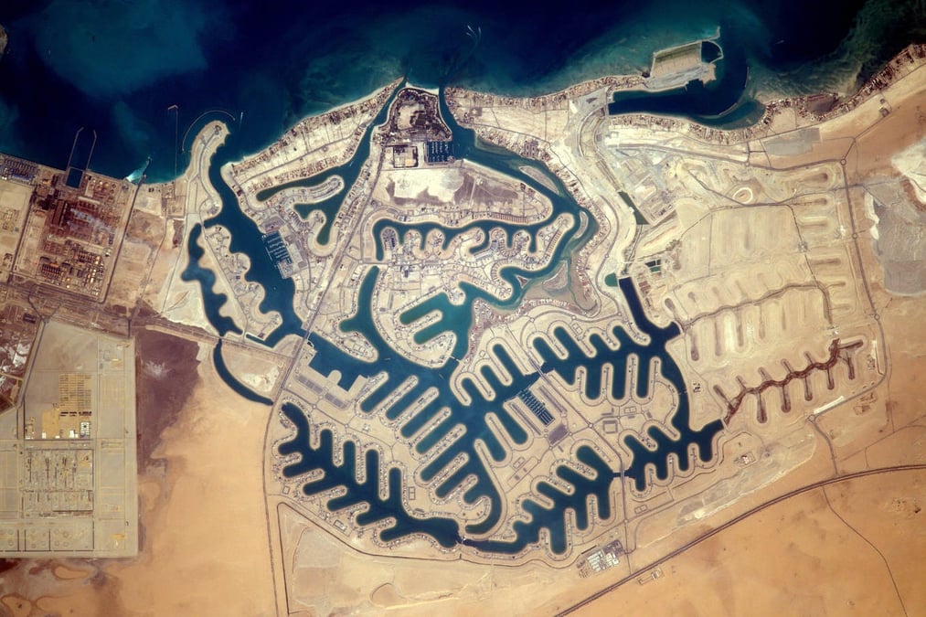 Al-Khiran (alias Pearl City), au Koweït, vue depuis l’ISS.
