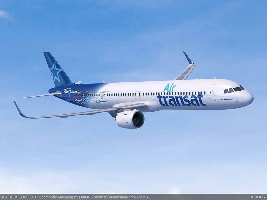 Avec l'Airbus A321neo LR, Air Transat pourra relier Montréal à Nice avec 200 passagers.