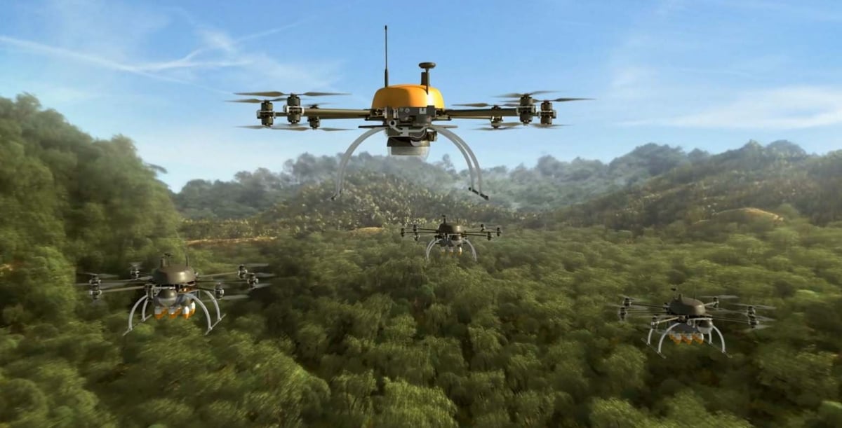 Dans le cadre de son projet METIS, Total emploie des drones pour déployer des capteurs.