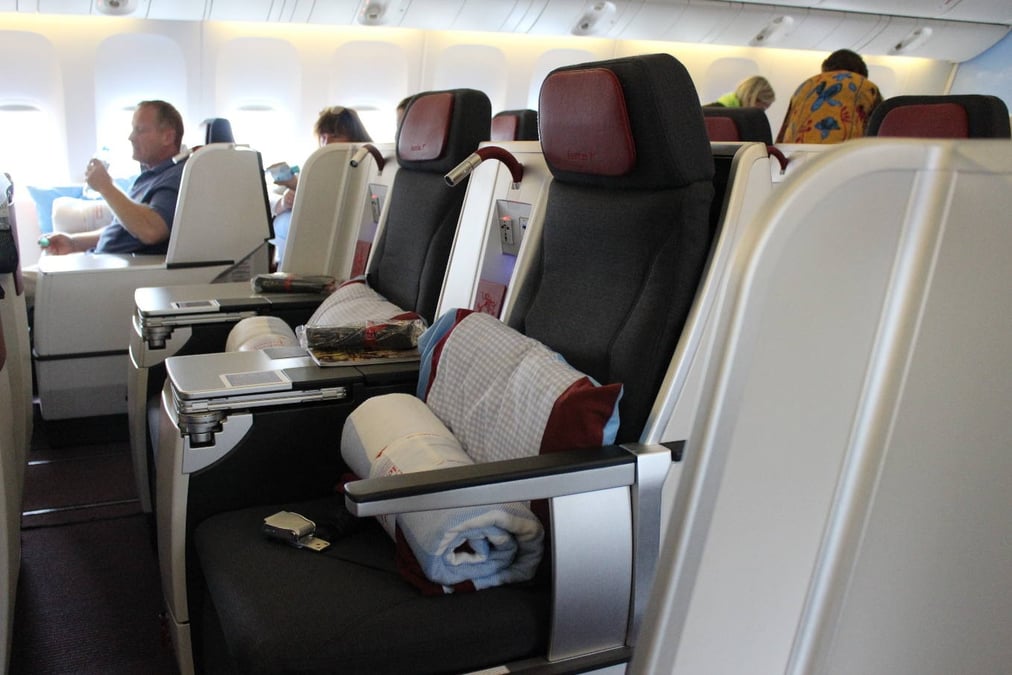 La business class des Boeing 777-200 d'Austrian font partie des cabines que les passagers peuvent découvrent virtuellement.