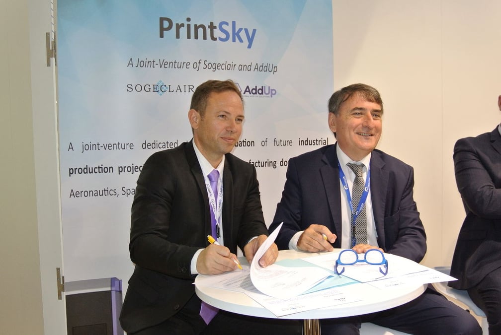 Vincent Ferreiro, président d'AddUp et Philippe Robardey, PDG de Sogeclair