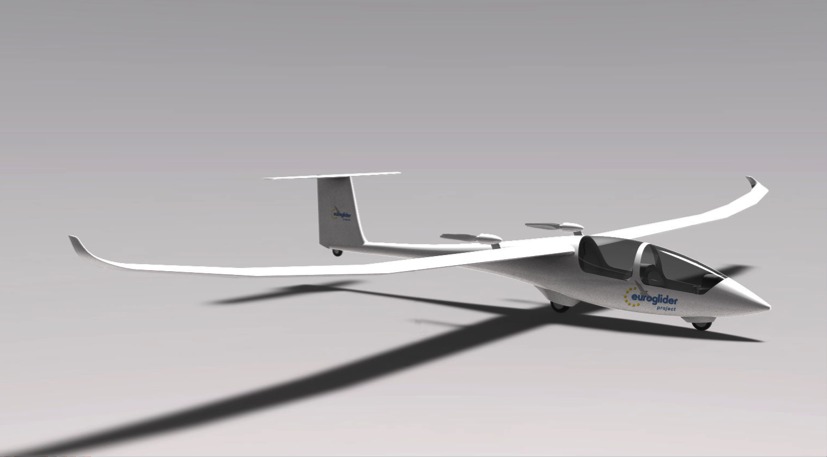 Maquette du projet de l'Euroglider, premier planeur à propulsion électrique.