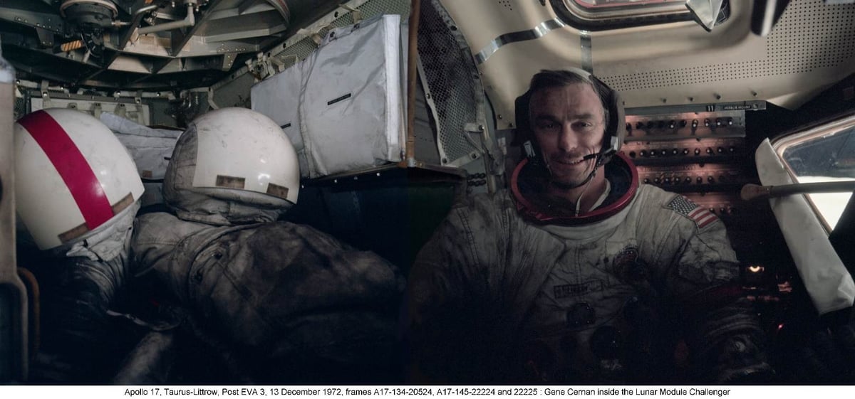 Gene Cernan, dernier homme sur la Lune, le 13 décembre 1972.