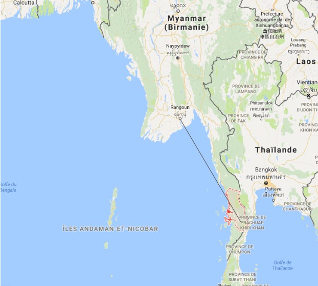 L'avion militaire devait effectuer la liaison entre Myeik et Rangoun.