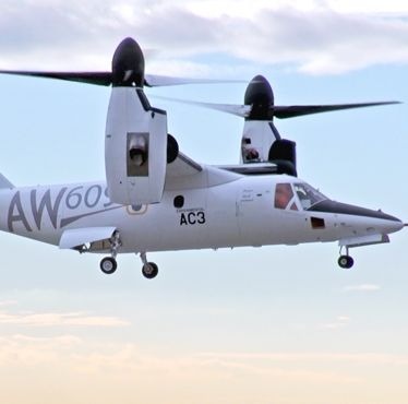 Le troisième prototype de l'AW609 en vol. L'appareil devrait décrocher la certification FAA cette année.
