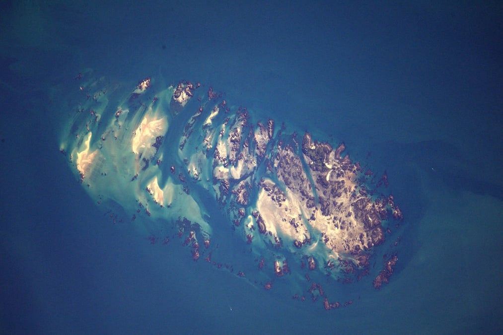 Les îles Chausey, vues depuis l’ISS.