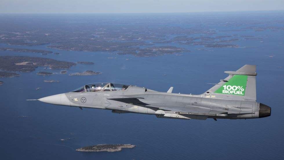 Le Gripen a volé avec un carburant "100% bio".