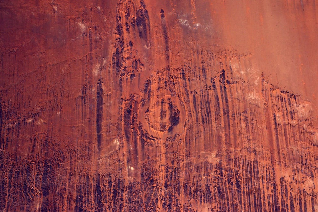 L'astroblème Aorounga, vu depuis l’ISS.