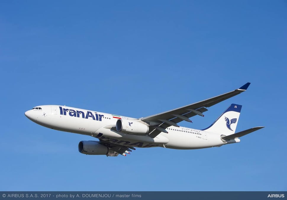 Iran Air a choisin un aménagement bi-classe pour ses Airbus A330-200 qui prennent 238 passagers.