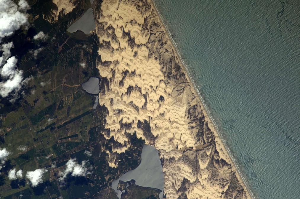 Une plage au Brésil, vue depuis l’ISS.