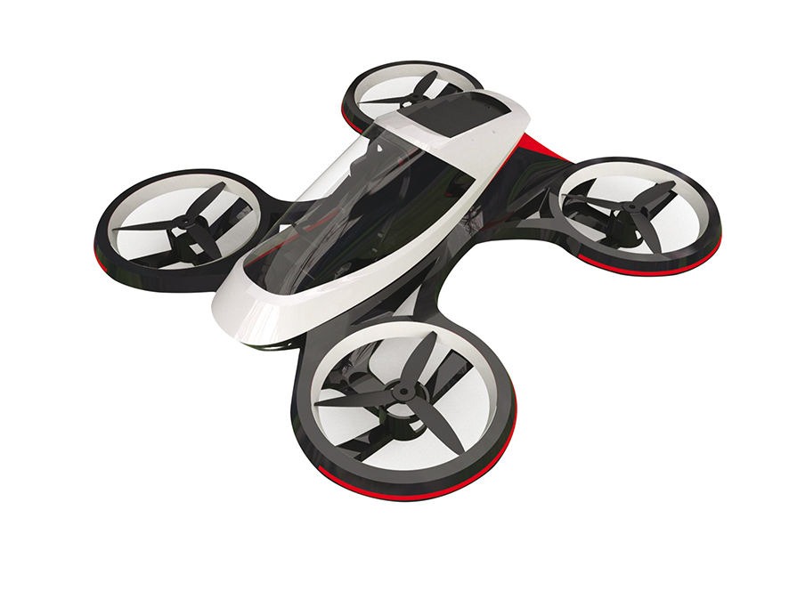 Image de synthèse du projet de drone hydraulique développé par les laboratoires de l'UTC.