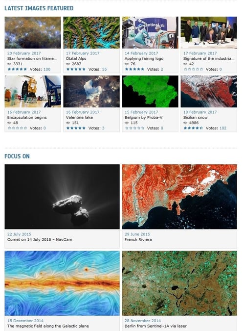 Des milliers d’images déjà en ligne sur le site Space in Images.