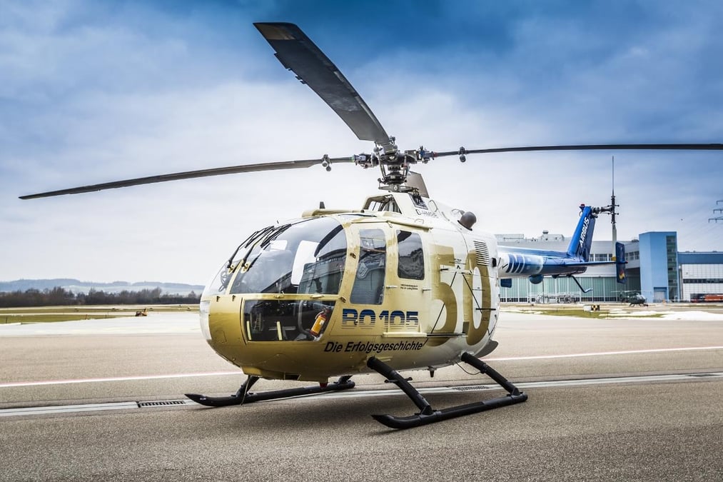 Le BO105 fête l'anniversaire des cinquante ans de son premier vol.