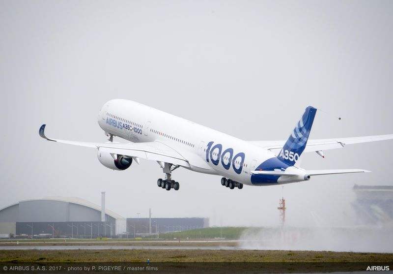 Le deuxième Airbus A350-1000 d'essais a réalisé son premier vol en janvier dernier.