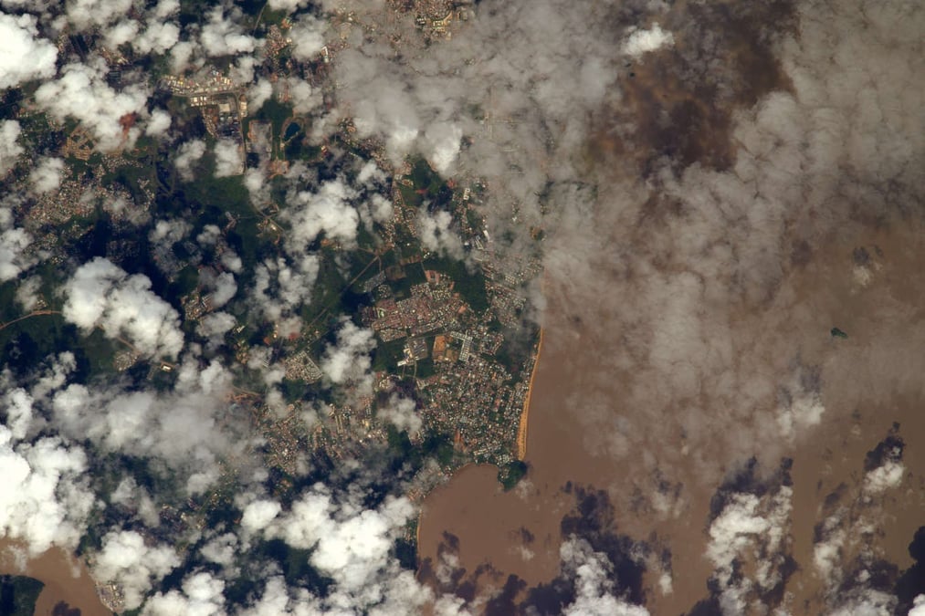 Cayenne, vue depuis l’ISS.