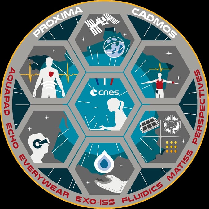 Logos des expériences développées par le Cadmos pour la mission Proxima.