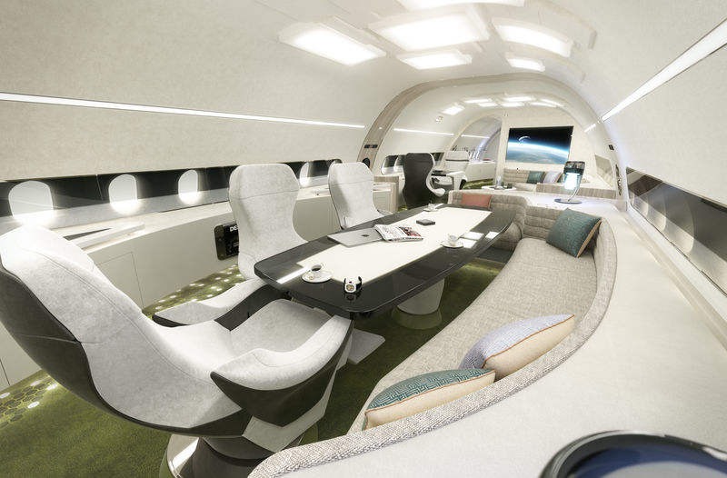 Vue de l'espace salle à manger/salle de conférence.