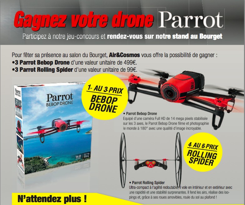 Venez nombreux pour participer au jeu concours d'Air & Cosmos.