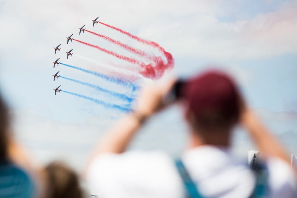 La Patrouille de France lors de l'édition 2017 du Bourget.