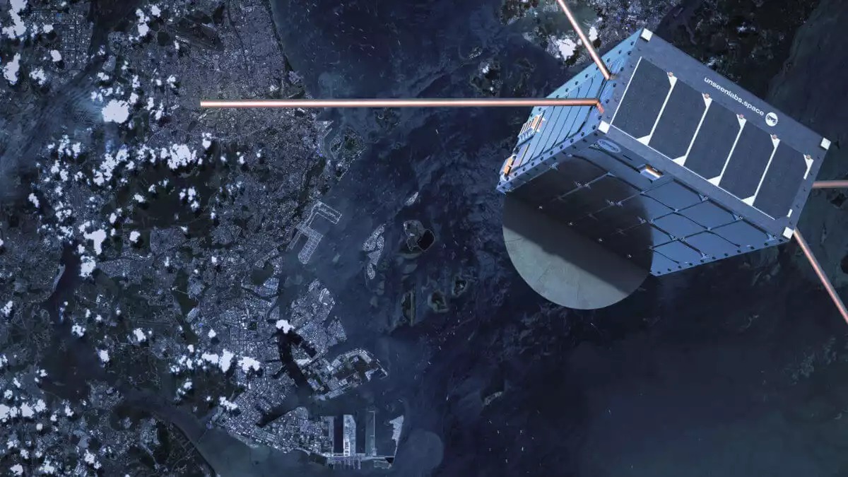 Vue d’artiste d’un satellite BRO sur orbite
