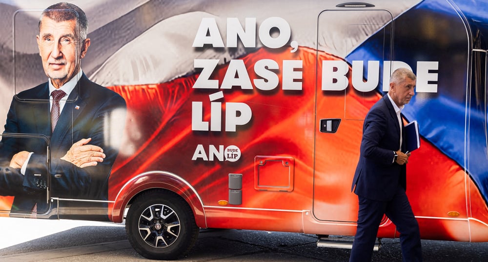 Andrej Babis assiste à un rassemblement de campagne électorale, le 4 septembre 2025.