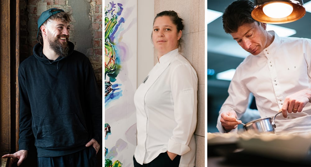 Dans l'ordre d'apparition, les chefs Florent Ladeyn, Chloé Charles et Jean Sulpice.