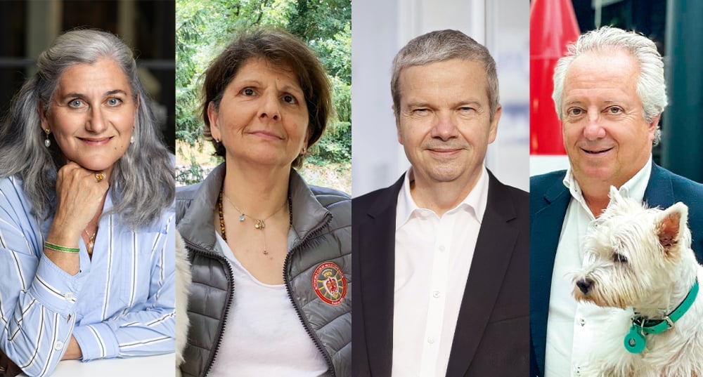 Isabelle Taillandier, directrice générale de Purina en France ; Fabienne Houlbert, présidente de l’association TERPTA ; Marc Prikazsky, président directeur général de Ceva Santé Animale ; Nicolas Leroy-Fleuriot, président directeur général de Cheops...
