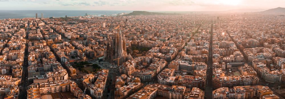 Vue aérienne sur Barcelone