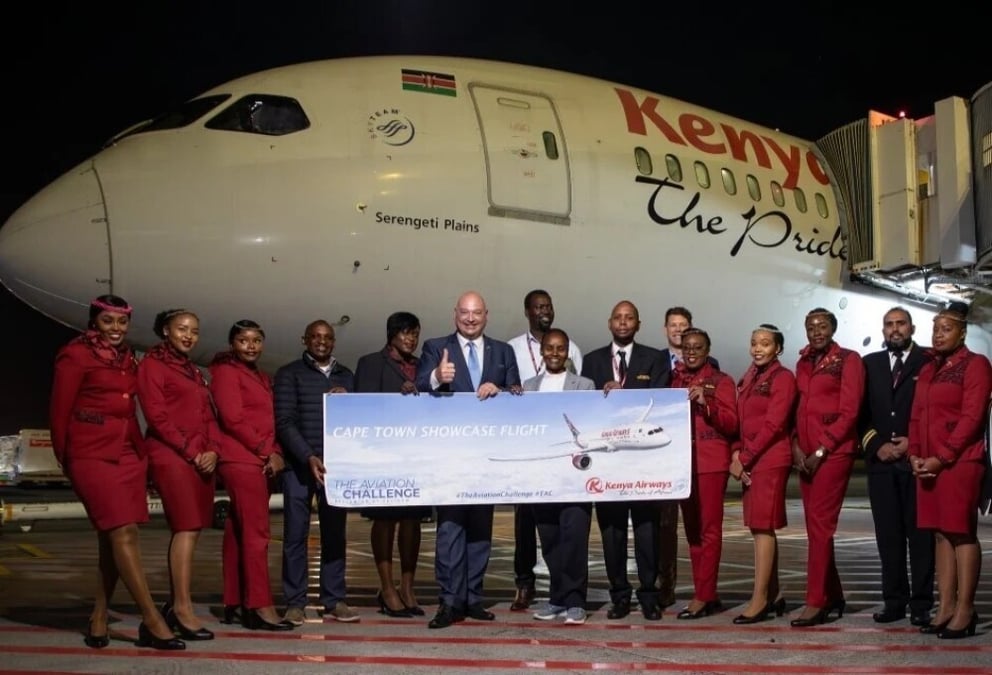 Premier vol intra-africain de Kenya Airways, de Nairobi à Cape Town, en utilisant un mélange de 50 % de SAF