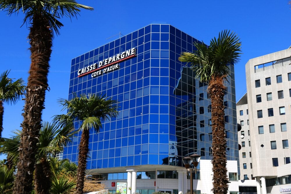 ©Sylvestre/MAXPPP - Nice France 07/03/2019 ; SYLVESTRE / MAXPPP arenas,quartier d'affaires crée en 1989, caisse d'epargne (MaxPPP TagID: maxstockworld387749.jpg) [Photo via MaxPPP] - arenas