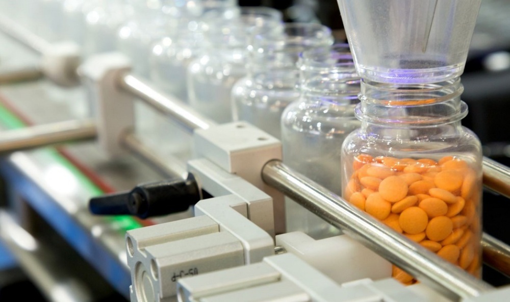 Une chaine de production de médicaments