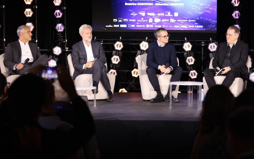 De gauche à droite : Mathieu Gross (partner, Messier & Associés), Sébastien Missoffe (directeur général, Google France), Xavier Vasques (vice-président et CTO, IBM France) et Sylvain Duranton (global leader, BCG X).