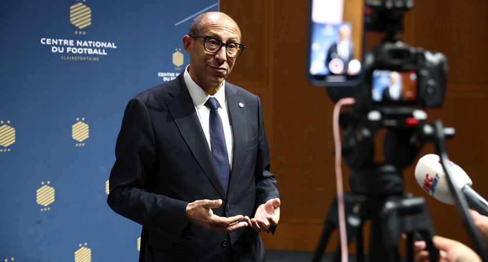 Philippe Diallo, président de la Fédération française de football (FFF), à Clairefontaine, le samedi 22 novembre 2025.
