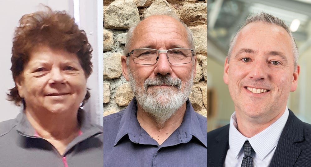 Marie-Hélène Gouédard, maire de La Celle-Saint-Cyr (89), Michel Maya, maire de Tramayes (71) et Geoffrey Mathon, maire de Loos-en-Gohelle (62).