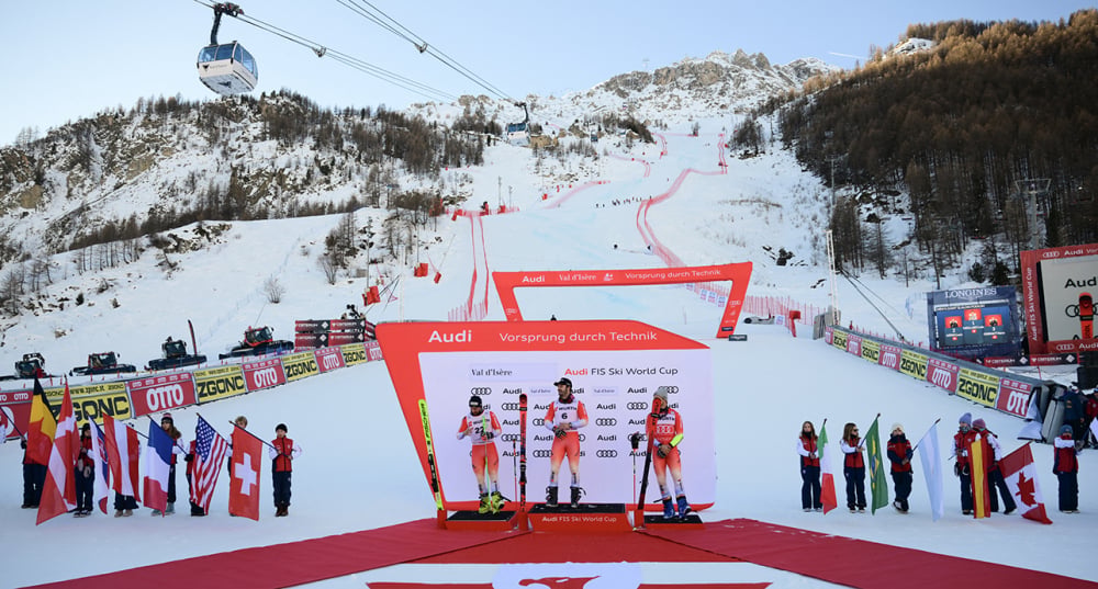 L'épreuve de slalom géant hommes de la Coupe du monde de ski alpin à Val d'Isère, le 13 décembre 2025.