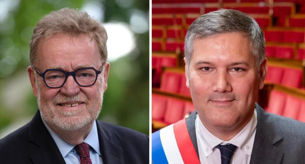 Vincent Éblé, sénateur de la Seine-et-Marne et président du groupe d'amitié France-Cambodge et Laos et Thomas Lam, député des Hauts-de-Seine et président du groupe d’amitié France-Cambodge.