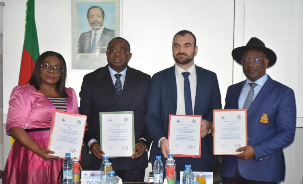 signature d’un protocole d’accord entre le Port autonome de Kribi, la Société camerounaise des dépôts pétroliers (SCDP) et le Consortium Parlym/Negri, pour la construction du futur Terminal hydrocarbures de Kribi.