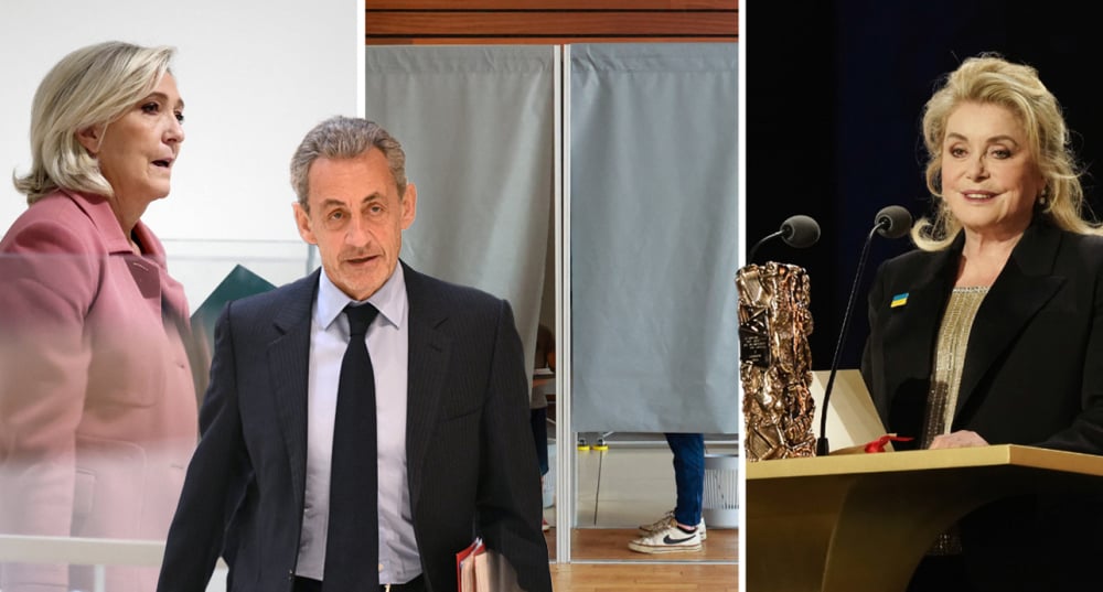 Marine Le Pen, Nicolas Sarkozy, Catherine Deneuve et un isoloir (image d’illustration).