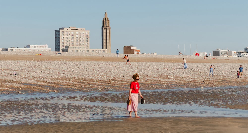Grandes marées à la plage du Havre, avril 2025.