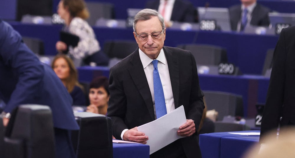 Mario Draghi, au Parlement européen de Strasbourg, le 17 septembre 2024.